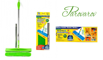 Швабра MICROFIBER SWIVEL MOP + 2 насадки из микрофибры от интернет-магазина Parovarov Kitchen